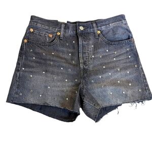 NWT Levis' Wedgie Bling Short /Gray Rhinestone Studded Shorts..Size 30